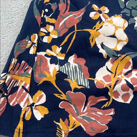 NEW PACT S Shell Stripe/Floral Charm Navy Helena Crossback Mini Dress Pockets - Picture 2 of 13